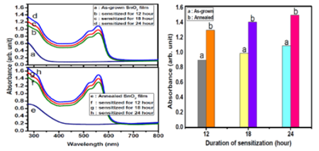 Photo-characterization of Organic Dye-Sensitized Tin Oxide Films