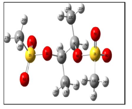 Spectroscopic, Vibrational and Topology Analysis of (2R, 3R) - Butanediol bis (Methanesulfonate)