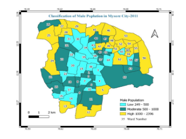 Spatial Distribution of Population in Mysore City: Using Geographical Information System